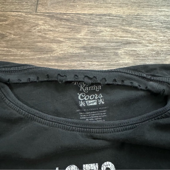 Recycled Karma Black/Grey Coors Banquet Beer distressed shirt - Picture 6 of 8